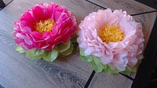 How to make tissue paper flower super easy method easy birthday decoration  wedding decoration [upl. by Ynnob326]