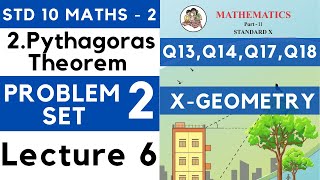 Pythagoras Theorem  Problem Set 2 Lecture 6 SSC Class 10 Geometry  Maths Part 2  Maharashtra SSC [upl. by Feeley]