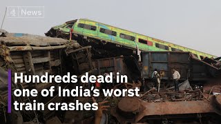 More than 280 dead after threetrain crash in India [upl. by Dorison]