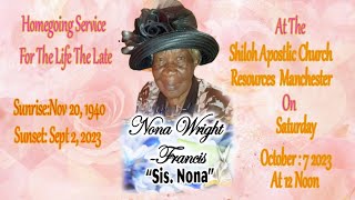 Nona Wright Francis Funeral Service Official Video [upl. by Ilak]