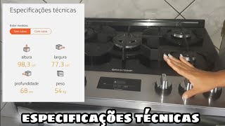 Fogão 5 Bocas Brastemp BFS5VCR Inox Turbo Chama Timer Acendimento Super automáticoespecificações [upl. by Lebar]