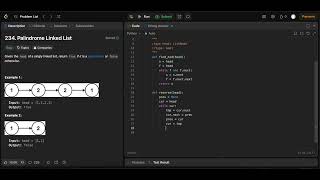 Palindrome Linked List  LeetCode [upl. by Ticon927]