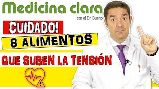 8 ALIMENTOS ⚠️ SUBEN y DISPARAN LA TENSIÓN ARTERIAL  Medicina Clara [upl. by Caras]