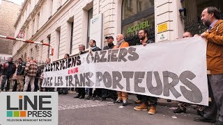 La CGT MineÉnergie bloque le siège de GRDF  Paris  France 25 septembre 2017 [upl. by Kloster]