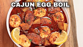 How To Make The Perfect Cajun Egg Boil  Spicy Eggs Recipe  Soo good [upl. by Sucramed]