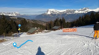 Skiing STEEP BLUE slope called PT CHOUCAS at MEGEVE ski resort  GoPro HD POV  Feb 2024 [upl. by Airol]