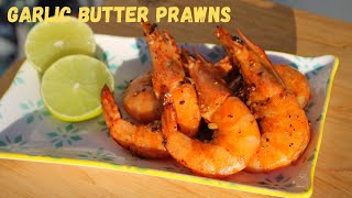 Garlic Butter Prawns  PanFried Butter Garlic Prawns in shells  Whole Prawns Recipe [upl. by Arza]