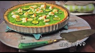 Pea mint courgette and goats cheese quiche [upl. by Annahoj]