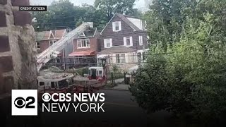 1 hurt in an explosion and fire at a home in Wakefield section of the Bronx [upl. by Repmek]