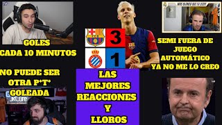 LAS MEJORES REACCIONES DEL PARTIDO BARCELONA 31 RCD ESPANYOL 😂😭 [upl. by Gus]