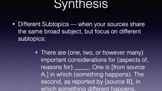 Synthesizing sources when using research [upl. by Lisetta]