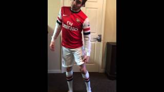 soccerjerseyparadisecn reviews for 1314 arsenal long sleeve home soccer kits [upl. by Aiyot646]