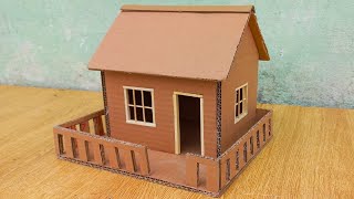 making a Cardboard House Very Simple  How To Make Cardboard House Modal  Small Cardboard House [upl. by Koerlin261]