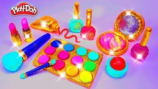 Play Doh Makeup Set How to Make Eyeshadow Lipstick 💄 Nail Polish 💅 with Play Doh Fun for Kids [upl. by Atirb]