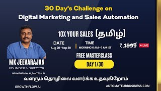 Day 130 Days Master class on Digital Marketing and Sales Automation MK Jeevarajan  Growthflowai [upl. by Ycniuqed]