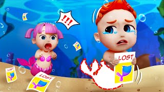 Little Mermaid Lost Tail  Funny Kids Songs  Bibiberry Nursery Rhymes amp Kids Songs [upl. by Jumbala491]