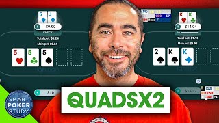 I Flopped Quads Twice Game Tape 4 Tables Ignition Poker 10nl Cash [upl. by Shel]