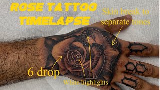 The way I create smooth shading in a rose tattoo TATTOO TIMELAPSE [upl. by Eilak]