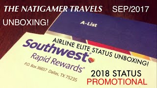 Southwest AList Promotional Status 2018 Airline Elite Status Card Unboxing [upl. by Archer]