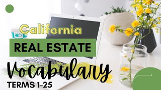 Real Estate Vocabulary  Terms 125 California Real Estate State Exam Review [upl. by Niwri]