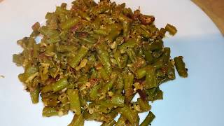 Karamani Kai poriyal  Long beans stir fry  Green Chawli Sabzi  Lobia ki sabzi  yard long bean [upl. by Gibun]