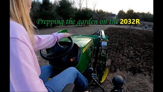 John Deere 2032R Tilling the Garden [upl. by Acinej917]