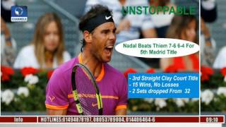 Sports This Morning Nadal Wins Fifth Madrid Open Title [upl. by Airual171]