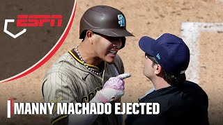 Manny Machado EJECTED along with Padres manager Mike Shildt after heated moment with ump  ESPN MLB [upl. by Theola]