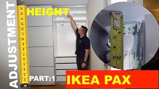 IKEA PAX Sliding doors Height adjustment PART1 [upl. by Kuebbing449]