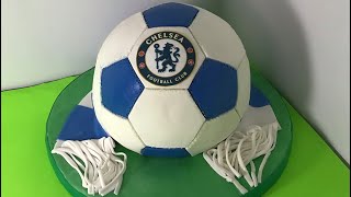 Easy way to make a soccer ball CAKE Chelsea FC How to make a soccer ball cake [upl. by Old]