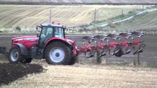 Massey Ferguson 6495 with Gregoire Besson RY47 5 furrow plough at Kirriemuir [upl. by Rodd]