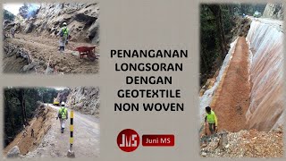 Aplikasi geotekstil non woven untuk mengatasi longsoran pupr puprsigapmembangunnegeri kemenpupr [upl. by Olmstead219]