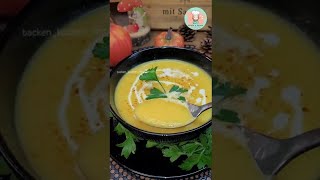 Cremige Kürbissuppe Rezept  Kürbiscremesuppe mit Ingwer  Kürbis Suppe 🎃🍜 [upl. by Thorman169]