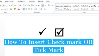 How To Insert Tick Mark OR Check Mark In MS Word  Type Tick Box In Word  How To Bring Tick Mark [upl. by Greggory246]