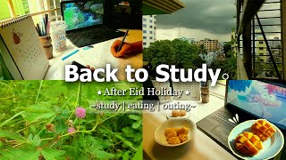 Study Vlog 📚  back to study after eid holiday  study eating outing etc 🍂 [upl. by Ruddie877]