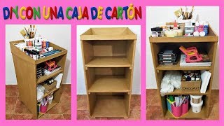 COMO HACER UNA ESTANTERIA DE CARTÓN  MANUALIDAD HECHA CON UNA CAJA DE CARTÓN DIY [upl. by Sinnek]