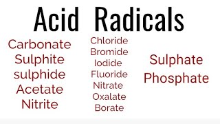 Acid Radicals Test 1112 Bsc MSc practical [upl. by Nerret]