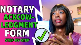 How to Notarize an Acknowledgment  Step By Step [upl. by Mikal]