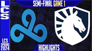 C9 vs TL Highlights Game 1  LCS Spring 2024 Playoffs Semifinal  Cloud9 vs Team Liquid G1 [upl. by Becka37]