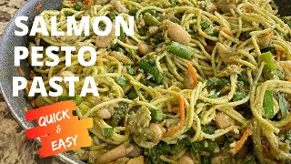 Salmon Pesto Pasta  Quick Easy Dinner  Rockin Robin Cooks [upl. by Jeffry]