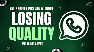 How to Set Whatsapp Profile Picture Without Losing Quality  2024 [upl. by Aidnyc]