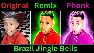 Jingle Bells Brazilian Kid Original Vs Remix Vs Phonk Vs Audio Edit [upl. by Oiuqise]