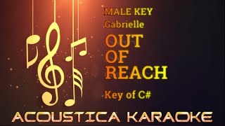 MALE KEY  Gabrielle  OUT OF REACH  ACOUSTICA KARAOKE [upl. by Ruenhs]