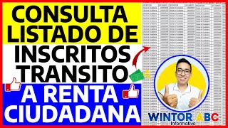 😉Atención Colombia Consulta Aquí Listado inscritos Transito a Renta Ciudadana [upl. by Leinnad]