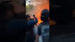 Protesters in Mexico clash with police outside Israeli embassy [upl. by Angeli591]