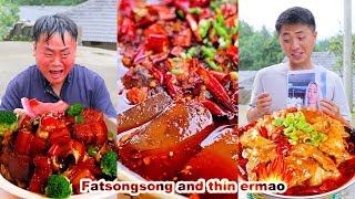 mukbang  Songsong Eating Challenge Spicy Hot Pot  Bread crab  Chinese food  songsong and ermao [upl. by Ayikat]