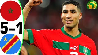 Morocco vs Congo DR 51  All Goals and Highlights  2024 🔥 HAKIMI [upl. by Tessa]