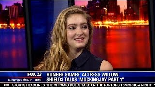 Hunger Games actress Willow Shields talks Mockingay Part 1 [upl. by Aduhey711]