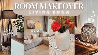 ROOM MAKEOVER 🌺I Mein neues Wohnzimmer 🛋️I Clean amp Decorate with me 💕 [upl. by Hanzelin]