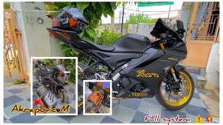 YAMAHA R15 v4  v3 MODIFIED  EXHAUST  LIGHT  TAIL TEDDY  AKRAPOVIC M  2023 [upl. by Ahsenre]